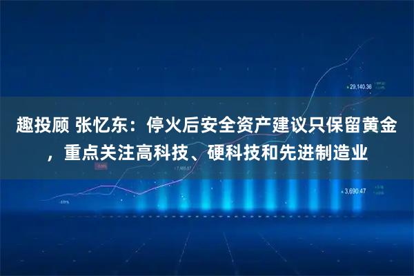 趣投顾 张忆东：停火后安全资产建议只保留黄金，重点关注高科技、硬科技和先进制造业